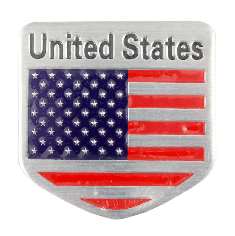 Rakuten - ステッカー 車 シール アルミステッカー United States 縦5×横5cm アメリカンフラッグ 星条旗 ホームベース型 カーアクセサリー アメリカン雑貨
