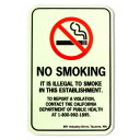 ステッカー 「NO SMOKING」敷地内禁煙 スクエア 縦11×横7.3cm 蓄光タイプ 看板 シール 店舗 アメリカン雑貨
