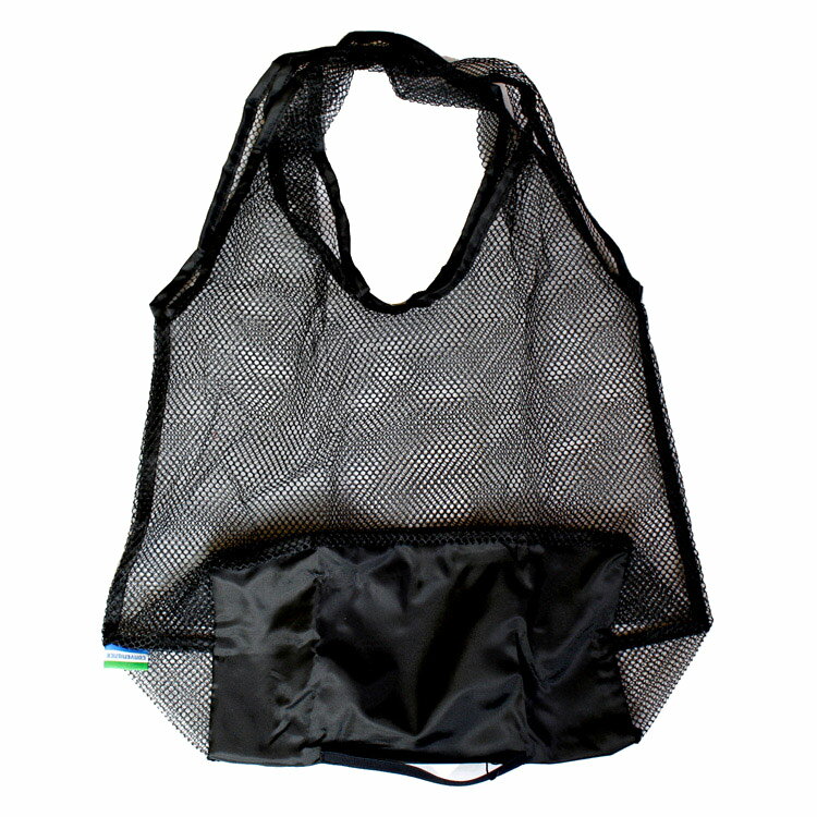 メッシュ エコバッグ ブラック コンパクト おしゃれ トート バッグ マチ付き 男女兼用 インストゥルメ..