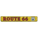 楽天アメリカン雑貨COLOUR看板 エンボス メタルサイン Route 66 ルート66 赤文字×黄背景 高さ8.5×幅59cm ブリキ看板 店舗 インテリア アメリカ雑貨 アメリカン雑貨