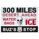 看板 エンボス メタルサイン 300 Miles Desert Ahead ここから300マイル砂漠 高さ45×幅65cm ROUTE66 ルート66 ブリキ看板 店舗 インテリア アメリカ雑貨 アメリカン雑貨