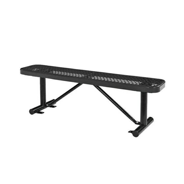 USパークベンチ ショート ブラック 高さ47×幅123×奥行き30cm スチール製 公園ベンチ イス チェア エク..