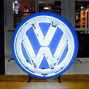 楽天アメリカン雑貨COLOUR看板 照明 ネオンサイン VOLKS WAGEN フォルクスワーゲン 縦61×横60.5×奥行15cm（デザイン部直径58cm） ネオン管 オフィシャルライセンス インテリア アメリカン雑貨