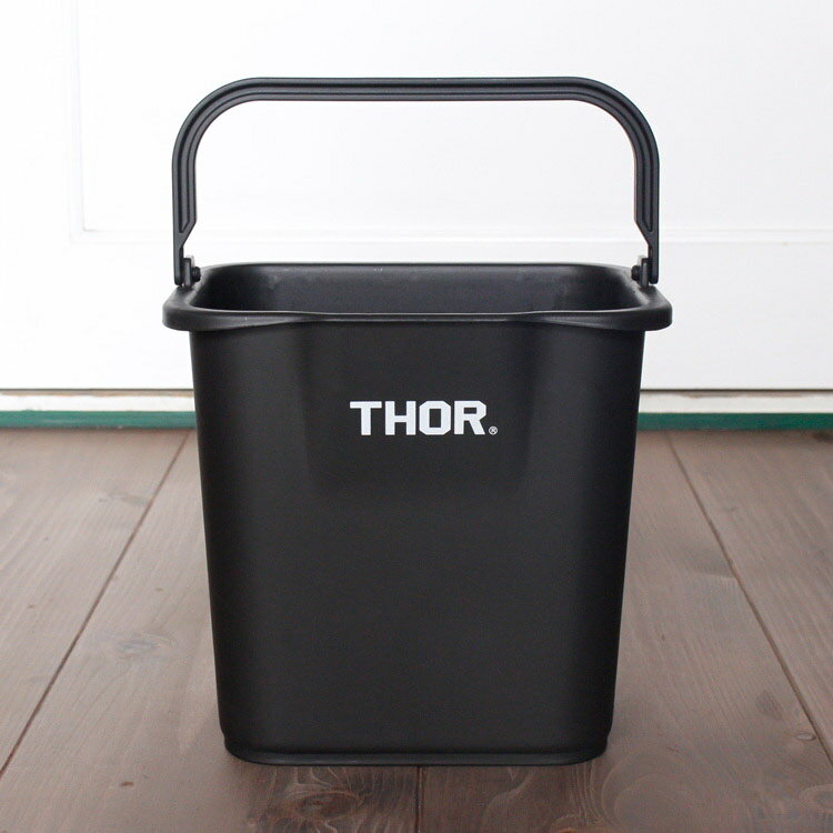 バケツ THOR ソー クアドレイトバケツ 4.7L ブラック 高さ21.5×幅21.6×奥行き17.8cm 掃除用具 ガーデニング 洗車 おしゃれ 2