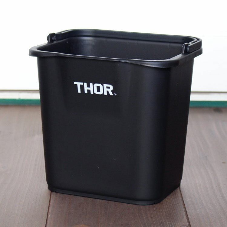 バケツ THOR ソー クアドレイトバケツ 4.7L ブラック 高さ21.5×幅21.6×奥行き17.8cm 掃除用具 ガーデニング 洗車 おしゃれ 3