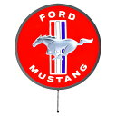 看板 バックリット LED ライテッド FORD MUSTANG フォード マスタング 直径38×厚さ10cm 照明 壁掛け ウォールランプ バックライト ガレージ 店舗 アメリカ雑貨 アメリカン雑貨