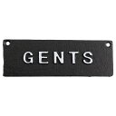 看板 アイアンプレート GENTS SLW091 高さ5×幅15×奥行0.5cm 200g 鉄製 男性 おしゃれ 案内 プレート 店舗 木ネジ付属