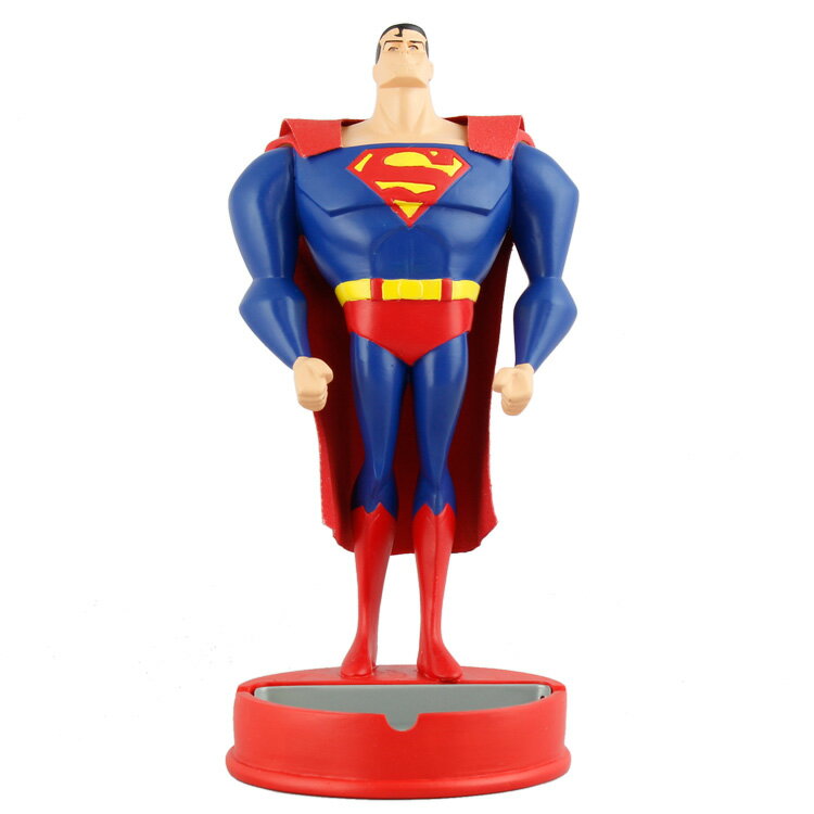 アメリカン キャラクター アッシュトレイ SUPER MAN 高さ24×直径10.7cm レジン製 灰皿 トレイ 小物入れ アメコミ スーパーマン ハンドペイント アメリカン雑貨 1