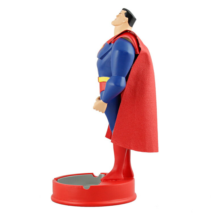 アメリカン キャラクター アッシュトレイ SUPER MAN 高さ24×直径10.7cm レジン製 灰皿 トレイ 小物入れ アメコミ スーパーマン ハンドペイント アメリカン雑貨 2