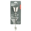 ジガーカップにマドラーがついた便利な『MEASURE&MIX メジャー＆ミックス』です。 10ml、20ml、32.5ml、45ml 、裏側には0.3oz,0.6oz,1oz,1.5ozの目盛り付き。 カップで測り、マドラーでかき混ぜればカクテルの出来上がり！ これ1本で、2役をこなす便利アイテムです♪ 【ブランド】 KIKKERLAND（キッカーランド） 「日々の生活をより楽しめるもの」をテーマとし1992年にアメリカ・ニューヨークに設立されたキッカーランド社。 バラエティに富んだコレクションは現在では世界中のインテリアショップやミュージアムショップにて取り扱われています。 【スペック】 商品名： MEASURE&MIX メジャー＆ミックス サイズ：高さ19×直径4.4cm 素材：ステンレススチール デザイナー：Barbara Isenberg ブランド：KIKKERLAND キッカーランド KIKKERLAND / キッカーランド 商品一覧はこちら『KIKKERLANDMEASURE&MIXメジャー＆ミックス高さ19×直径4.4cmステンレススチールミキシングスプーンメジャー軽量バー用品』