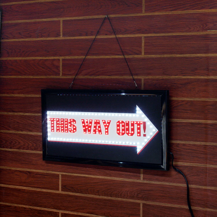 LED������ ��This Way Out �и��Ϥ����� �� #81568 ��48�߹⤵25�߱���2cm ��֥����å��դ� ���� Ź�� ����ƥꥢ ����ꥫ�󻨲�