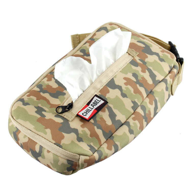 インストゥルメンタル ソフトティシュカバー カモフラ 横13.5×縦22.5×厚み6cm ポリエステル製 調節可能ベルト 吊り下げ アウトドア 車用 アメリカン雑貨 [2]