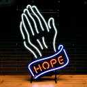 ネオンサイン / Prayer Hope プレイヤー ホープ 高さ62×幅43×奥行13cm (デザインサイズ:高さ56.5×幅36cm)インテリア ネオン管 電飾 店舗装飾 アメリカ雑貨 アメリカン雑貨