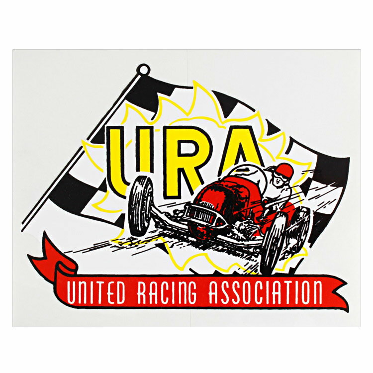 ヴィンテージレーシングデカール ”UNITED RACING ASSOCIATION” 縦10.9×横13.5cm クリアフィルムタイプ (DZ105) 1