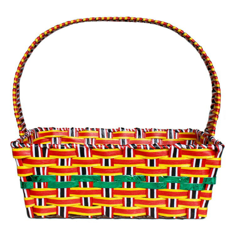 収納 カゴ HERE ペーパーロープバスケット スクエア イエロー／グリーン 43×31×43cm（約） バスケット アメリカン雑貨