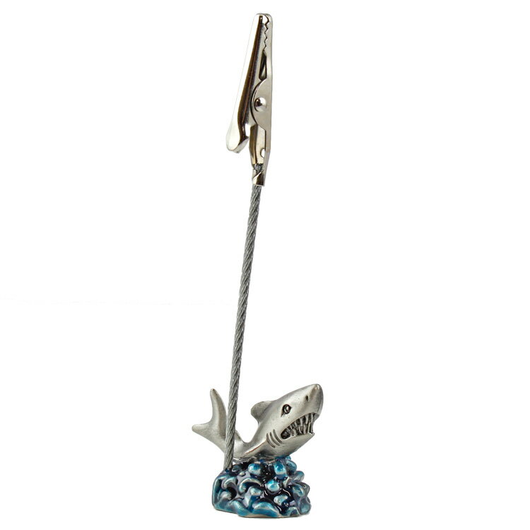 Rakuten - ピューター メモクリップ Shark サメ 高さ10×幅2.5cm スズ スタンド クリップ ステーショナリー アメリカン雑貨
