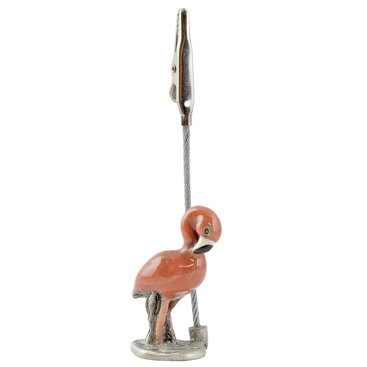 Rakuten - ピューター メモクリップ Flamingo フラミンゴ 高さ10×幅2.5cm スズ スタンド クリップ ステーショナリー アメリカン雑貨