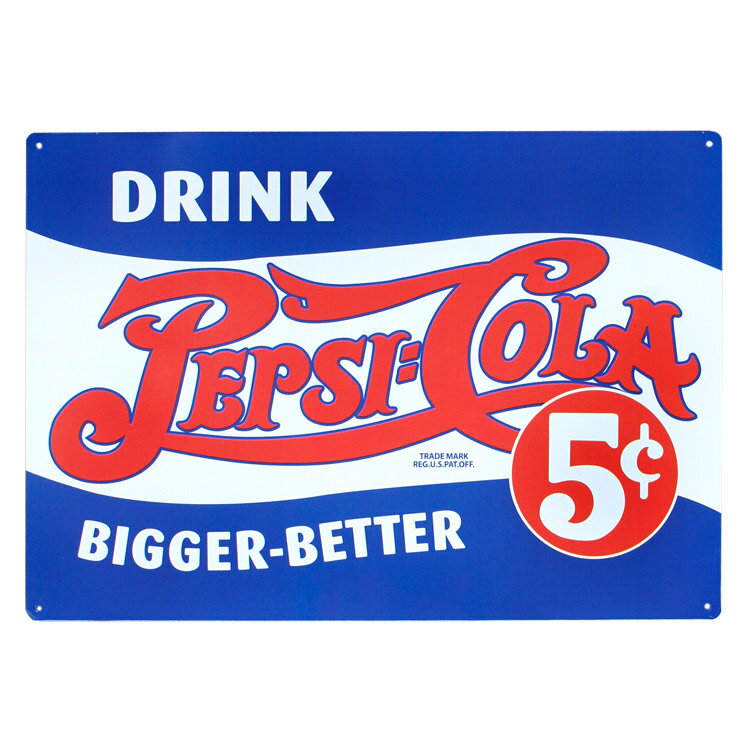 看板 メタルサイン Pepsi Cola Drink 5 Cent ペプシコーラ ドリンク 5セント 高さ42.5×幅30cm 店舗 装飾 インテリア アメリカン雑貨 1