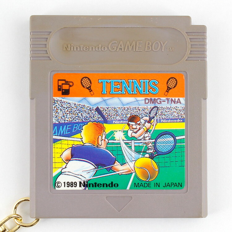 ジャンク ゲームソフト キーホルダー 「TENNIS」 カセットサイズ：縦6.5×横5.8×厚さ0.8cm プラスチック製 リング ゲームボーイ GAME BOY