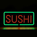 ネオンサイン SUSHI スシ 高さ23.5×幅45.5×奥行き12.5cm ネオン管 照明 店舗装飾 インテリア ガレージング アメリカ雑貨