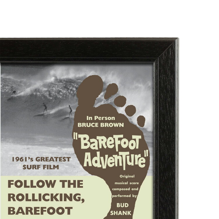 アメリカン雑貨COLOURの額入り映画ポスター ブルース・ブラウン Barefoot Adventure （フレーム付きポスター）｜アングル3