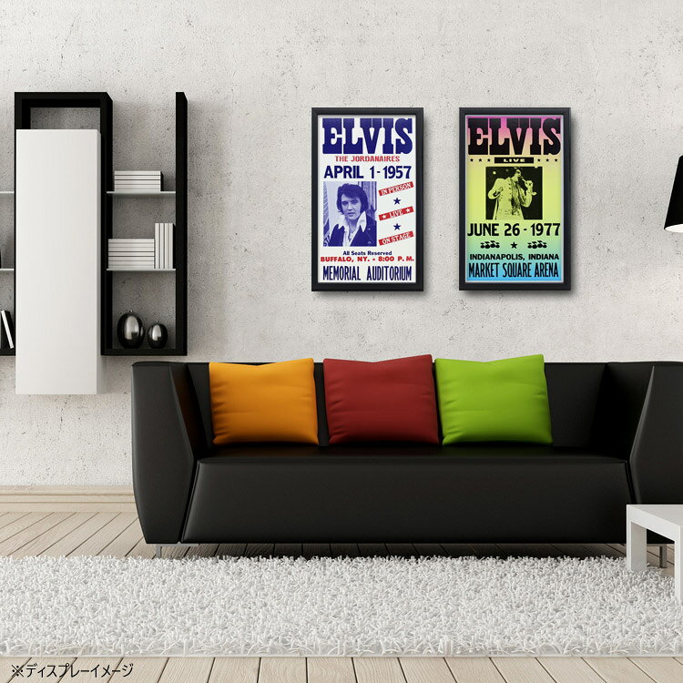 アメリカン雑貨COLOURの額入りバンドポスター エルビス・プレスリー JUME 26 1977 サイズ：36.1×59cm ショープリント 輸入ポスター インテリア アメリカン雑貨｜アングル2
