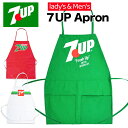 エプロン 7UP セブンアップ 縦63×横47.5cm 左右ポケット付き コットン100 綿 カフェ キッチン雑貨 ガレージ 作業 園芸 店舗 レディース メンズ アメリカン アメリカン雑貨