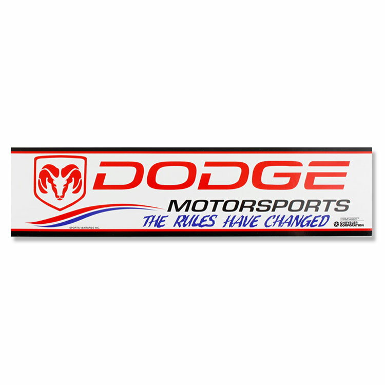 レーシングデカール Dodge Motor Sports The Rules Have Changed / ダッジモータースポーツ H7.3×W30cm ビニル製 クライスラーオフィシャルグッズ 1
