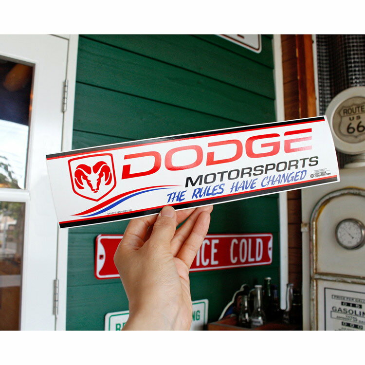 レーシングデカール Dodge Motor Sports The Rules Have Changed / ダッジモータースポーツ H7.3×W30cm ビニル製 クライスラーオフィシャルグッズ 3