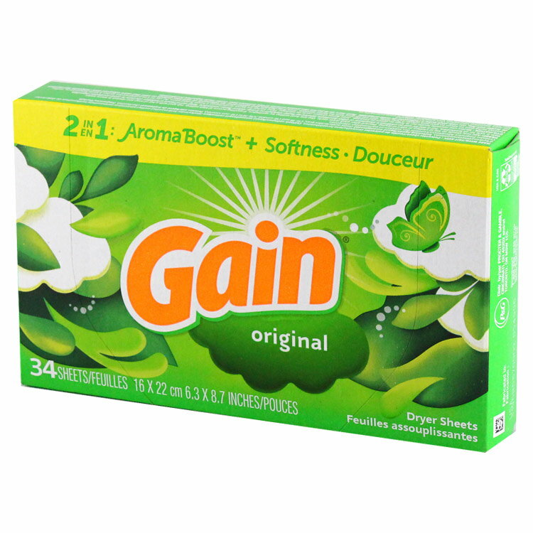 シート柔軟剤 ゲイン オリジナル 34枚 GAIN 乾燥機用 柔軟シート 日用品 アメリカ...