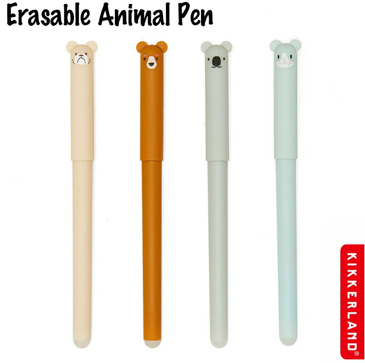 ペン Erasable Animal Pen キッカーランド イレーサブル アニマル ボールペン 消せるペン かわいい 文房具 ステーショナリー 動物 KIKKERLAND