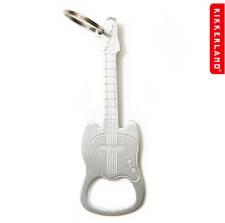楽天アメリカン雑貨COLOUR栓抜き KIKKERLAND Guitar Keychain Bottle Opener ギター キーチェーン ボトルオープナー ステンレススチール製 W3.2×D0.2×H10.8cm キーホルダー 持ち運び キッカーランド