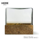 ガラスケース ガラスドーム レクタングル1 ディスプレイケース W22×D16×H20cm 2600g 天然木 ガラス スクエア 埃除け インテリア HERE by DETAIL