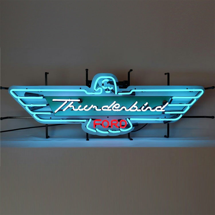 Rakuten - 看板 ネオンサイン / FORD Thumnderbird フォード サンダーバード 高さ35.5×横101×奥行き10cm オフィシャルライセンス商品 ガレージ インテリア 電飾 店舗装飾 アメリカ雑貨