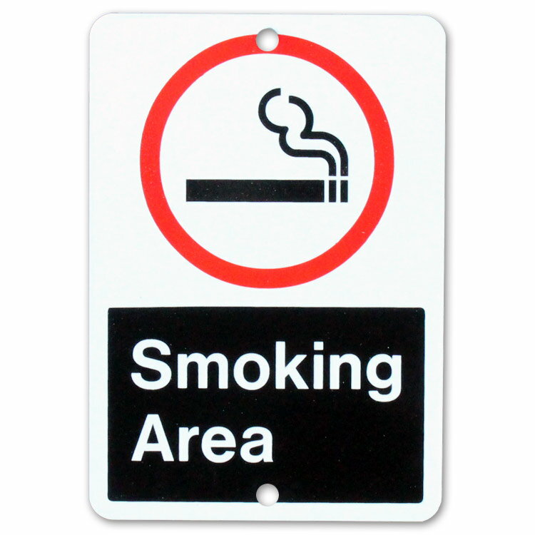 Rakuten - トラフィックサイン Smoking Area 喫煙エリア 看板 縦25.5×横17.8cm アメリカンインテリア ガレージ オフィスに最適