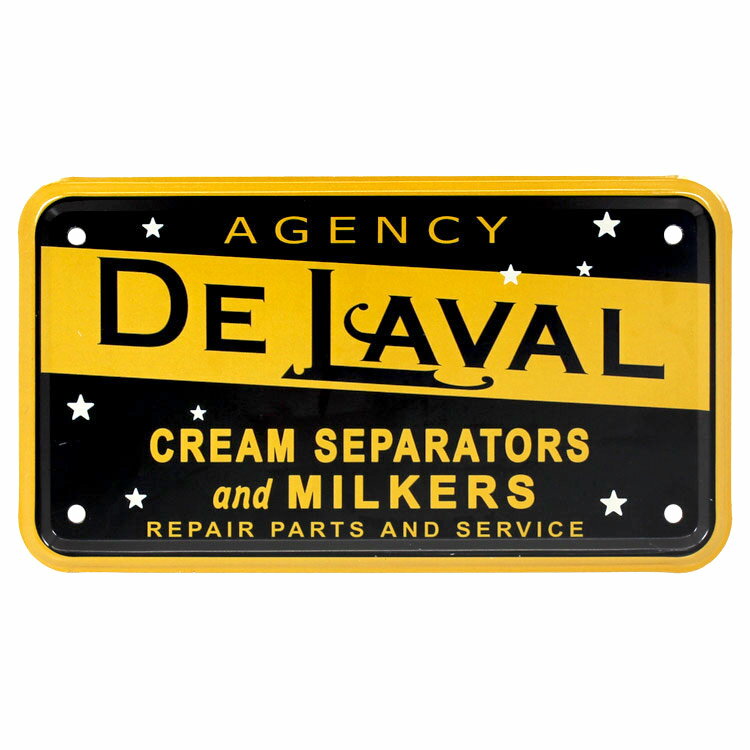 バイクナンバープレート型CMプレート De Leval 縦10×横18cm インテリア ミニ看板 アメリカン雑貨