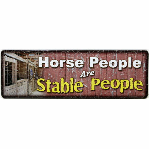 ティンプレート（S) Horse People Are Stable People 縦9×横27cm ブリキ看板 インテリア アメリカ雑貨