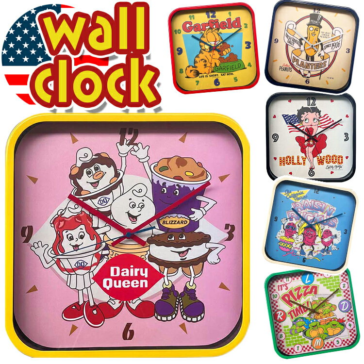 アメリカンキャラクターがお部屋の雰囲気を明るく変えてくれる『WALL CLOCK』が登場！ 人気のBETTY BOOPや GARFIELD、などのキャラクター柄♪ それぞれのキャラクターに合わせた文字盤がデザインされていてどれも可愛い！！ ...
