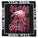 バンダナ ドクロ 大判 ロックバンダナ EAGLE BORN WILL 50×50cm イーグル ロック柄 ヘヴィメタル バンド柄 ハンカチ ヘビメタ ロック ...
