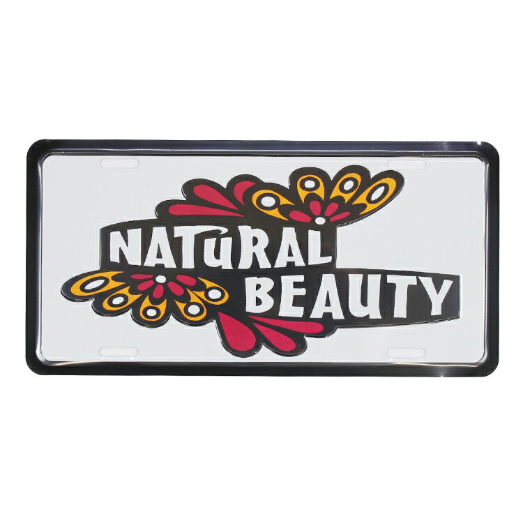 Rakuten - CMプレート Natural Beauty 縦15.3×横30.3cm ナンバープレート型 インテリア 看板 アルミ製 アメリカン雑貨