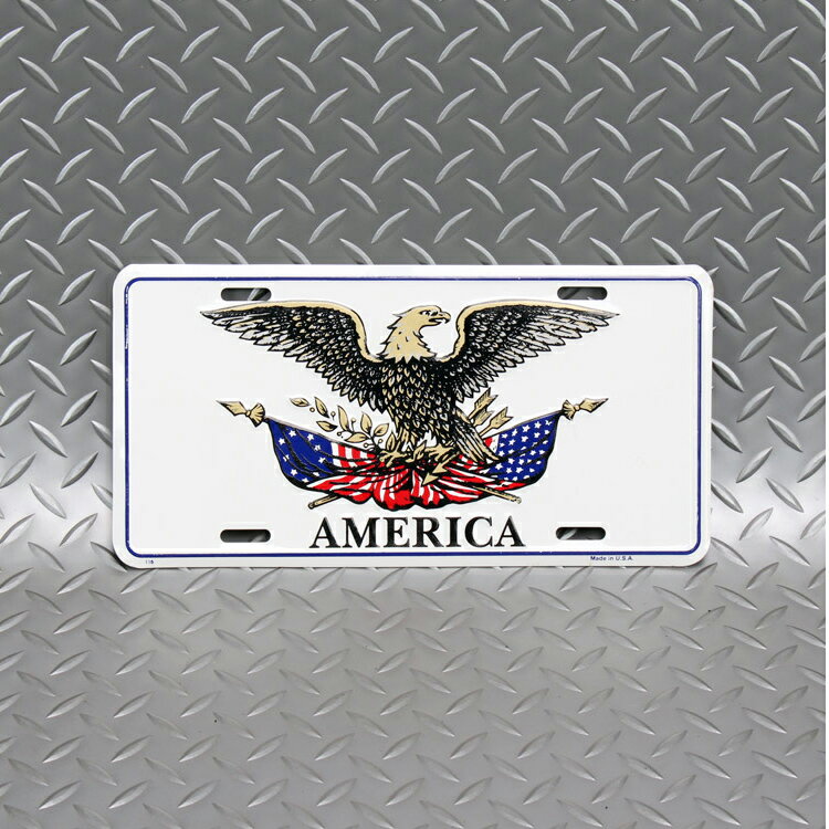 CMプレート イーグル AMERICA 縦15.3×横30.3cm ナンバープレート型 インテリア 看板 アルミ製 アメリカン雑貨 2