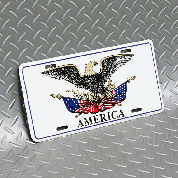 CMプレート イーグル AMERICA 縦15.3×横30.3cm ナンバープレート型 インテリア 看板 アルミ製 アメリカン雑貨 3