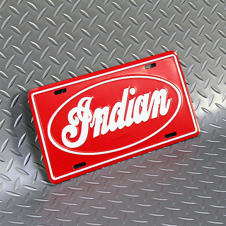 CMプレート INDIAN 縦15.3×横30.3cm ナンバープレート型 インテリア 看板 アルミ製 アメリカン雑貨 [2]