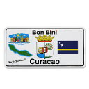 CMプレート Bon Bini Curacao 縦15.3×横30.3cm ナンバープレート型 インテリア 看板 アルミ製 アメリカン雑貨
