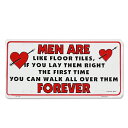 CMプレート Men are forever 縦15.3×横30.3cm ナンバープレート型 インテリア 看板 アルミ製 アメリカン雑貨