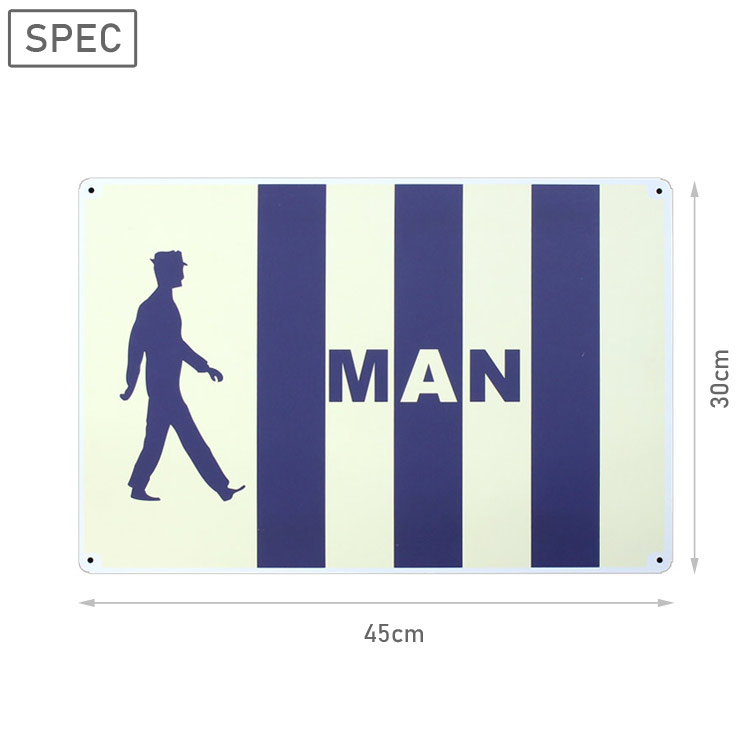 レトロブリキ看板 MAN 縦30cm×横45cm スチール製 [3]