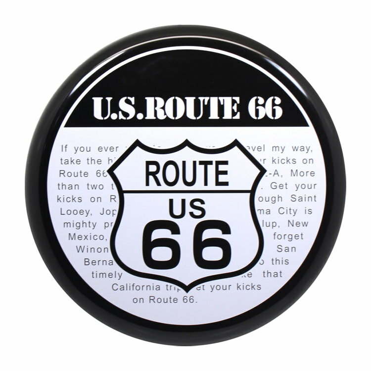 アメリカン看板 オーバルプレート U.S ROUTE66 BK×WH ルート66 直径31.5cm×厚さ2.2cm ブリキ製 メタルサイン 壁面装飾 ガレージ インテリア アメリカン雑貨