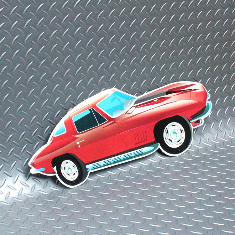 ダイカットメタルサイン Corvette コルベット 427 縦21×横56cm アルミ製 メタルサイン 壁面装飾 ガレージ インテリア アメリカン雑貨 [3]