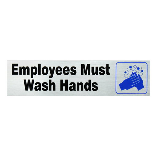 HILLMAN ヒルマン アルミサインステッカー Employees Must Wash Hands 従業員は手を洗いましょう #848594 縦5.1×横20.3cm アルミ製 Made in USA アメリカ雑貨 HILLMAN ヒルマン アルミサインステッカー Employees Must Wash Hands 従業員は手を洗いましょう #848594 縦5.1×横20.3cm アルミ製 Made in USA アメリカ雑貨