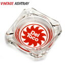 【1点モノ】ガラス 灰皿 Del Taco デルタコ 高さ2.1×幅8.9×奥行8.9cm ガラス製 ヴィンテージ ファストフード 卓上灰皿 おしゃれ 喫煙グッズ アッシュトレイ